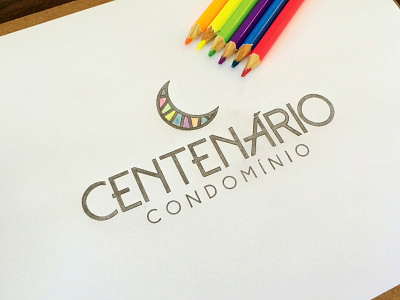 Centenário Logo Design brand centenario colors draw logo logo design lua luna moon residential