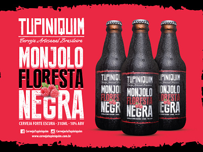 Monjolo Floresta Negra beer beer package bier birra cerveja craft beer design label raspberry
