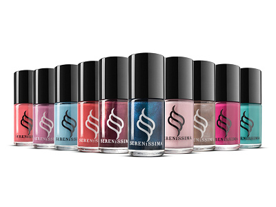 Sereníssima Nail Polish branding colors esmaltes graphic design nail polish package design packaging product packaging