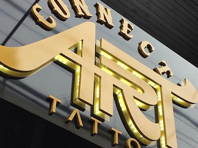 Connectart Tattoo Shop Facade brand identity branding design design studio identidade visual lettering logo shop shop facade