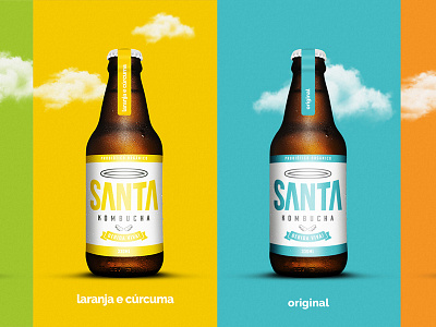 Santa Kombucha - Packaging Design bottle brewery flavours kombucha kombucha packaging design label design logo design packaging packaging design santa kombucha