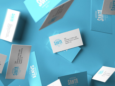 Santa Kombucha Business Cards blue brand identity branding business card business card design design designer eduardo andrade identity kombucha logo logo design santa kombucha