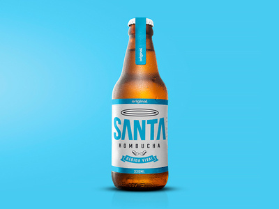 Santa Kombucha Original / Branding & Packaging Design beverages packaging blue bottle branding brewery design identidade visual industriahed kombucha kombucha label kombucha packaging label logo logo design packaging