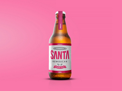 Santa Kombucha Hibisco / Branding & Packaging Design beverage drink hibiscus kombucha kombucha packaging packaging packaging design pink product branding product packaging santa kombucha