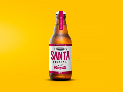 Santa Kombucha Beterraba e Laranja / Packaging Design bottle brew brewery design drink healthy kombucha label organic packaging packaging design probiotic santa kombucha