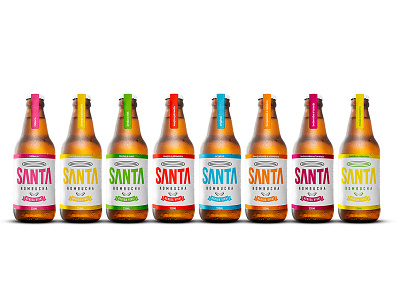 Packaging Design for Santa Kombucha bottle color pallete colorfull colors design drink eduardo andrade fresh graphic design healthy kombucha label organic packaging