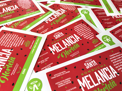 Melancia e Hortelã / Packaging Design consumer packaging fresh fruit kombucha label label design mint natural organic packaging packaging designer print probiotic watermelon