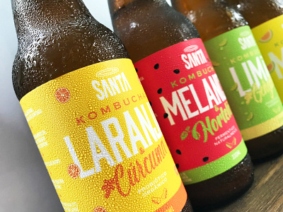 Packaging Design for Santa Kombucha branding design de embalagem designer de embalagem drink eduardo andrade fresh fruit graphic design graphic designer identidade visual kombucha natural organic packaging raw