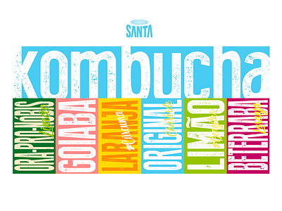 Santa Kombucha Brand Elements branding drink fitness flavors fruits healthy kombucha label natural organic packaging probiotic tea