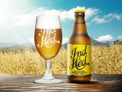 Packaging we designed for IndHed APA beer beer design beer label bottle branding craft beer design de embalagem embalagem cerveja artesanal yellow