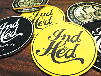 Beer coasters for IndHed beer beer coaster branding branding and packaging by industria coaster craft beer food and beverage identity design indhed industria branding industria design industria hed industriahed