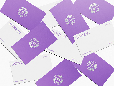 Bonevi business cards bonevi branding branding company business card foil identity industria branding lilac logo logo design purple stationery