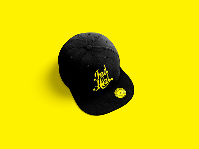 IndHed Hat beer branding branding company hat identity design indhed industria branding logo script yellow