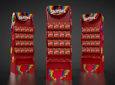 Skittles Stand 3d 3d art 3d artist 3d modeling akartwork akhaledartwork automatic buttons cinema 4d cinema4d dispenser display display design hanger posm pouch skittles stand