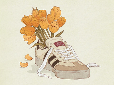 Samba Sneaker with tulips – Reuse & Reduce