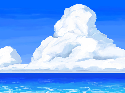 blue and sky concept art illustraion