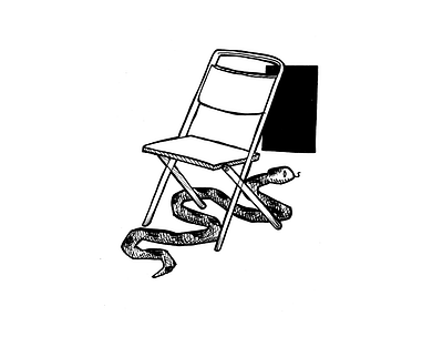 Chair Snake Ink Illustration