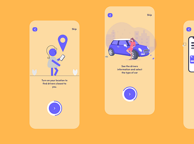 Onboarding for a mobile app bus booking taxi app taxi booking app ui ux