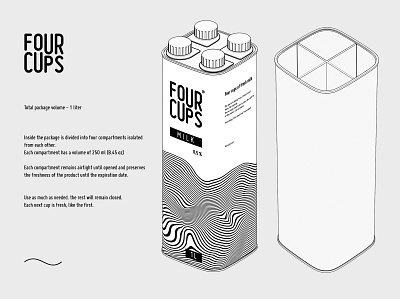 FOUR CUPS / Packaging design concept fresh graphic design graphicdesign juice milk packaging