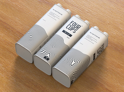 Four Cups / Packaging design concept design juice milk packaging