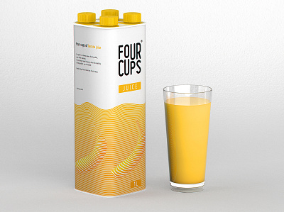 Four Cups / Packaging design banana concept design graphicdesign juice milk packaging