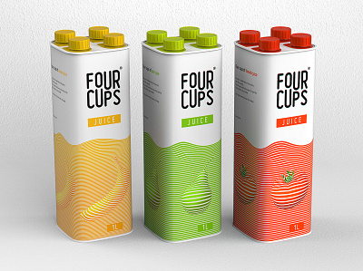 Four Cups / Packaging design concept graphicdesign juice juices milk packaging