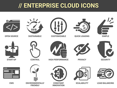 enterprise cloud icons