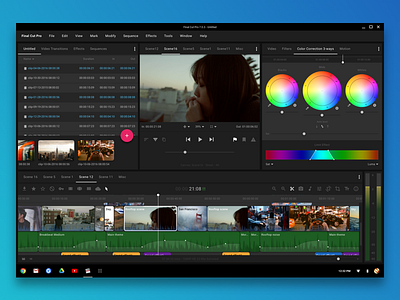 Final Cut Pro 7.0.3 in Material film final cut pro material design movie redesign remastered timeline