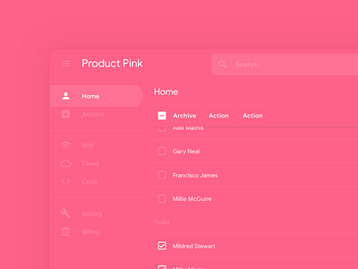 Portal template color consumer design enterprise material pink portal template uiux