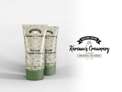 Kerouac's Creamery (Marijuana Infused hand cream) branding cosmetics marijuana package design packaging