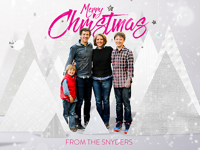 Dribbble Xmas Card card christmas family photoshop snow