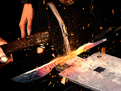 Sneak Peek anvil blacksmith hammer keyart photoshop sparks