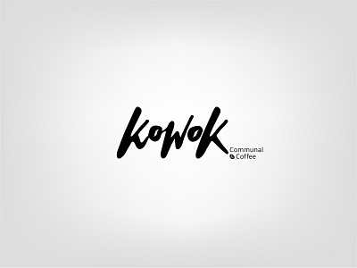 Hand-Lettering logo for Kowok Coffee beverage brand identity branding brush lettering business card cafe coffee coffeeshop illustration lettering logo logo design logomark