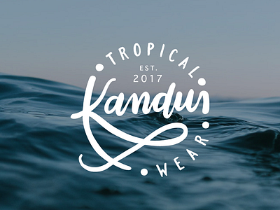 Kandui Wear Hand-Lettering custom fashion hand lettering handwritten lettering logo ocean script sea type typography
