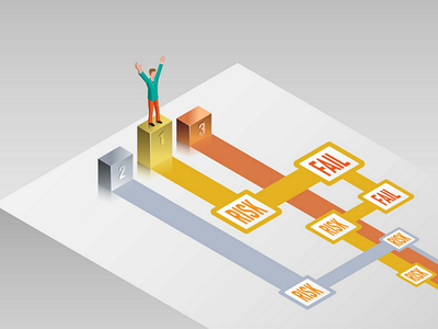 The paths to success career failure fulfillment illustration isometric path path to success purpose risk success