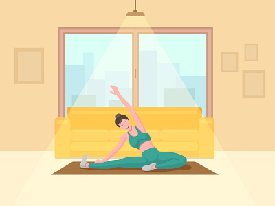 Home Workout Illustration flat design flat illustration illustraion illustrator minimal minimalist vector workout