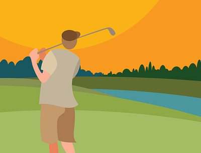 Did I hit the mark? flat design flat illustration golf illustration long shot minimalist opportunity
