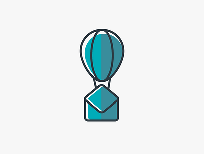 ballon mail app art design icon illustration logo minimal vector