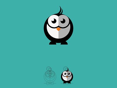 penguin animal animation app art cartoon design icon illustrator logo minimal penguin logo vector