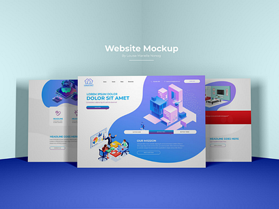 // Flat Vector UI Design Website Mockup