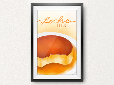 Leche Flan Dessert Digital Painting