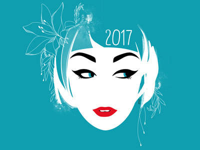Ennji18 D 2017 beauty blue fashion graphic illustration minimalist portrait style