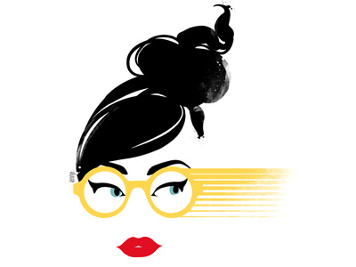 Ennji20 D artdirection ennji glasses graphic illustration portrait redlips woman