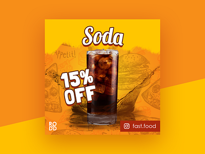Fast Food Social Media Concept orange soda