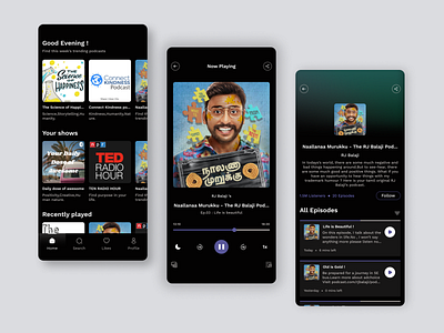 Podcast Concept App app design illustration nft typography ui ux