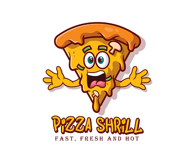 PIZZA LOGO branding character logo design designing graphic design graphics illustration logo pizza pizza logo pizza shrill pizzeria pizzeria logo vector
