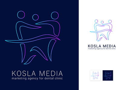 Kosla Media Logo Design brand identity business logo dentist dentist logo illustration logo logodesign marketing logo minimal new logo design trading logo typography unique logo unique logo design vector