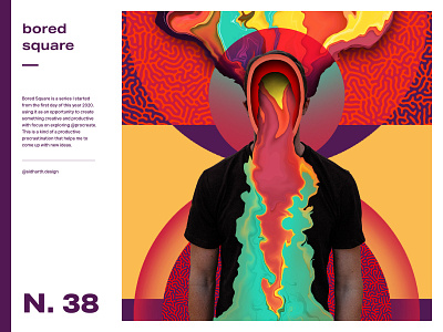 Obscurity | Square No. 38 abstract artwork design digital digitalart face graphic ink liquid obscure procreate purple square