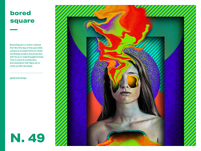 Green Magic Window | Square 49 abstract artwork bored collage design digital graphic procreate square