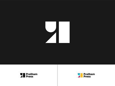 Pratham Press | Branding black black and white brand identity design digital graphic hindi logo p logo symbol